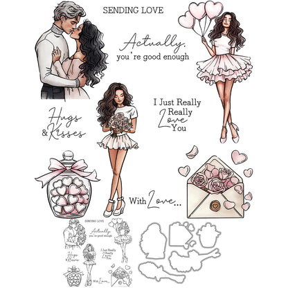 Valentine's Day Theme Dies & Stamps Set