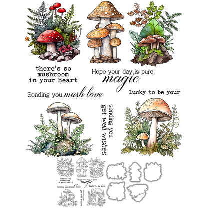 Autumn Mushroom Dies & Stamps Set