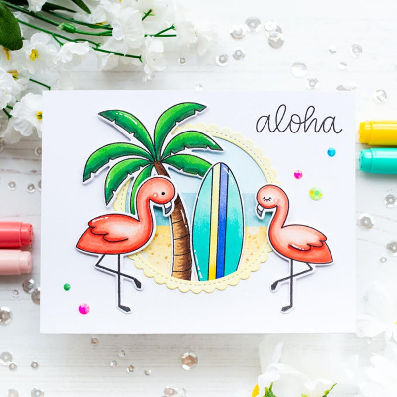 The Flamingo Coconut Tree Dies & Stamps Set