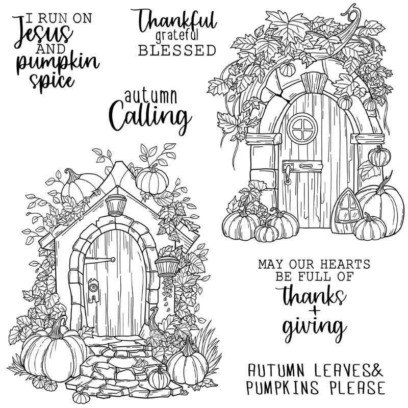 Fall Harvest Pumpkin Door Dies & Stamps Set