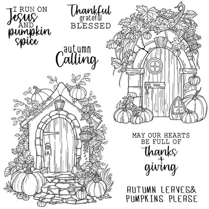 Fall Harvest Pumpkin Door Dies & Stamps Set