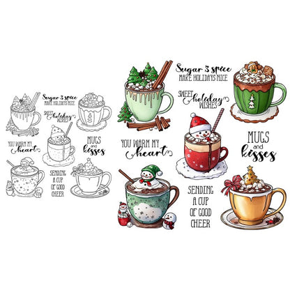 Christmas Snowman Coffee Cup Dies & Stamps Set