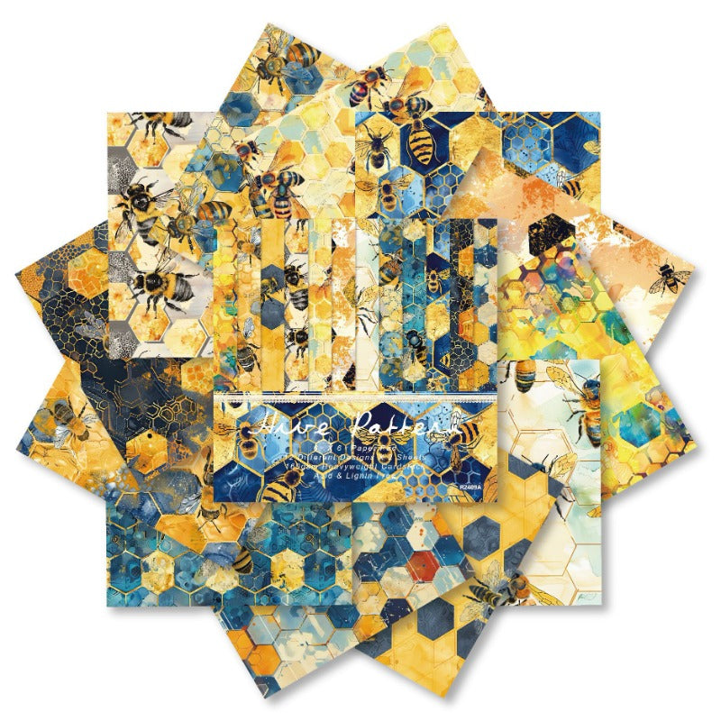 24PCS 6" Hive Pattern Scrapbook Paper & Cardstock