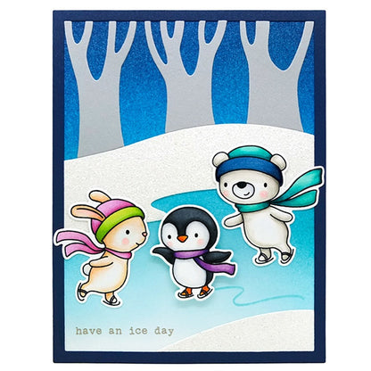 Winter Animal Skiing Dies & Stamps Set