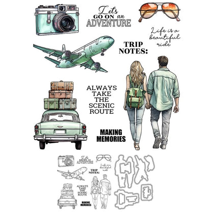 Couple Travel Dies & Stamps Set