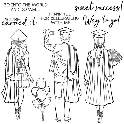 Bachelor Uniforms For Boys & Girls Dies & Stamps Set