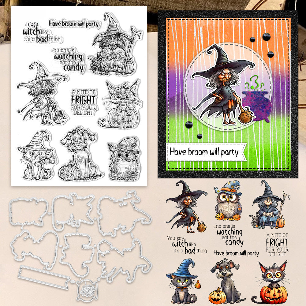 Halloween Elements Dies & Stamps Set