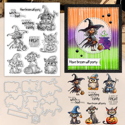 Halloween Elements Dies & Stamps Set