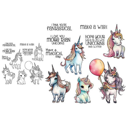 Cartoon Unicorn Dies & Stamps Set
