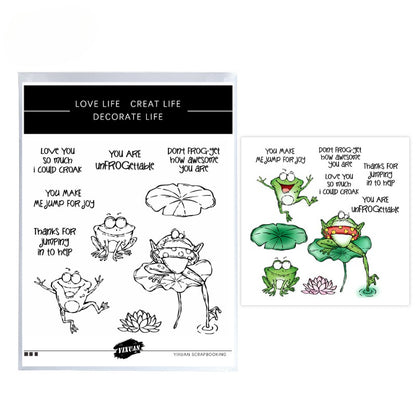 Cartoon Frog Dies & Stamps Set