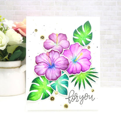 Flowers and Leaves Dies & Stamps Set