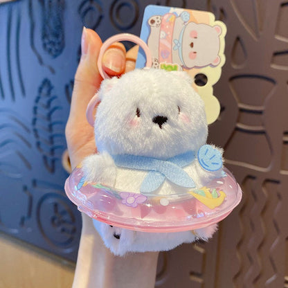 Cute Pet Summer Water Fun Plush Keychain