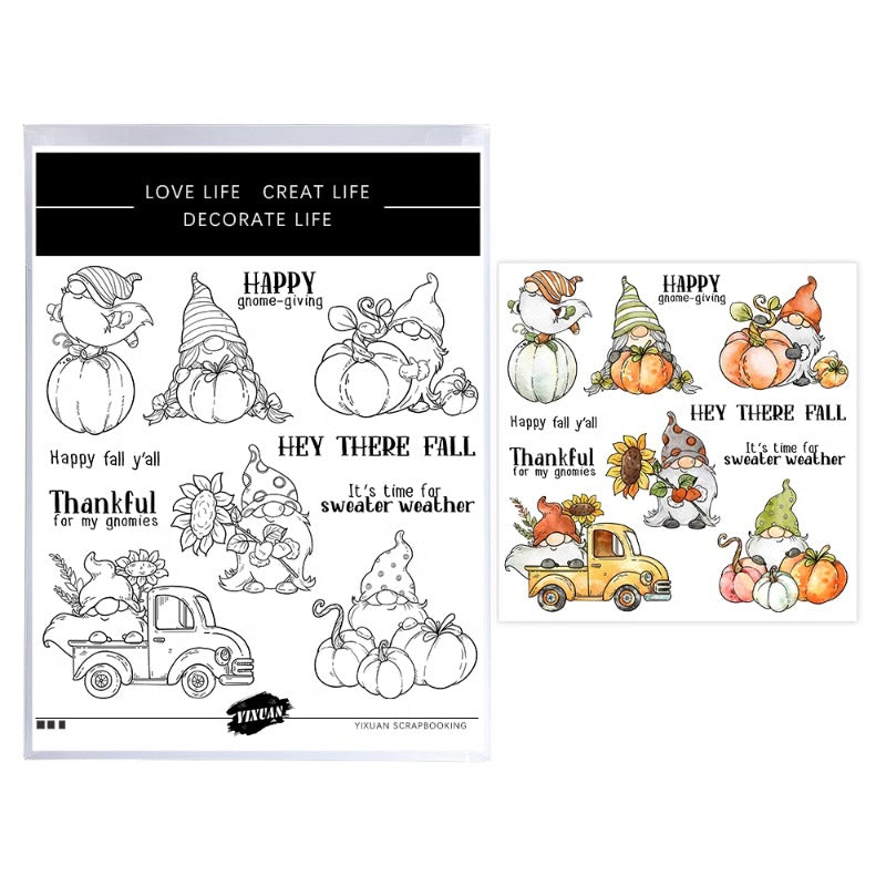 Thanksgiving Gnome Pumpkins Dies & Stamps Set