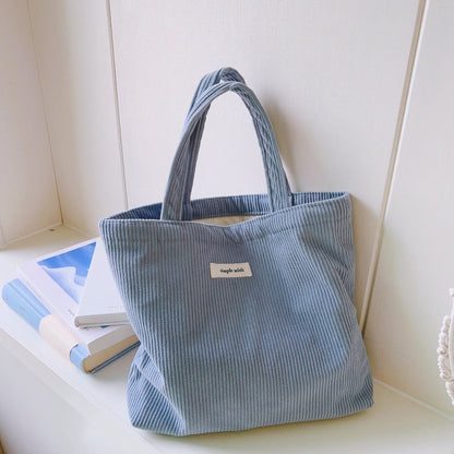 Simple Corduroy Tote Bag