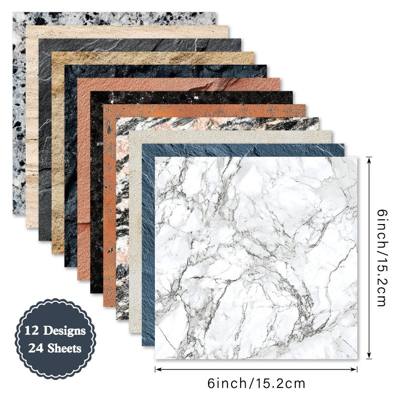 24PCS 6" Mineral Scrapbook Paper & Cardstock