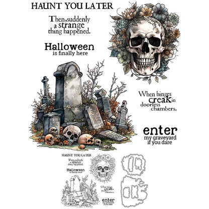 Halloween Skeleton Tomb Dies & Stamps Set