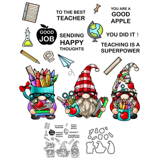 Festive Apple Gnomes Dies & Stamps Set