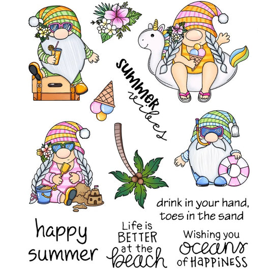 Summer Gnomes Beach Vacation Dies & Stamps Set