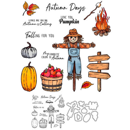 Fall Harvest Pumpkin Scarecrow Dies & Stamps Set