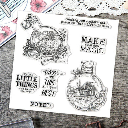 Glass Bottle Dies & Stamps Set