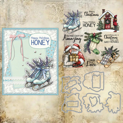 Christmas Elements Dies & Stamps Set
