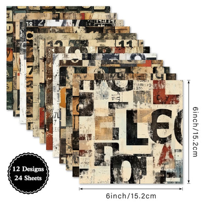 24PCS 6" Cipher Scrapbook Paper & Cardstock