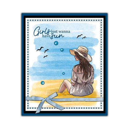 Beautiful Girls On The Beach Dies & Stamps Set