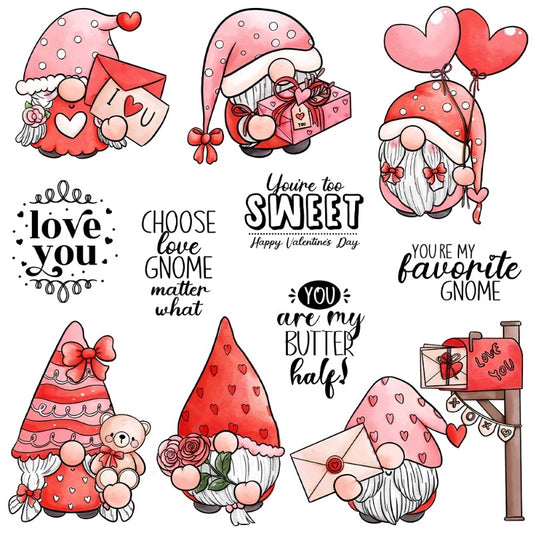 Valentine's Day Love Gnome Clear Stamps