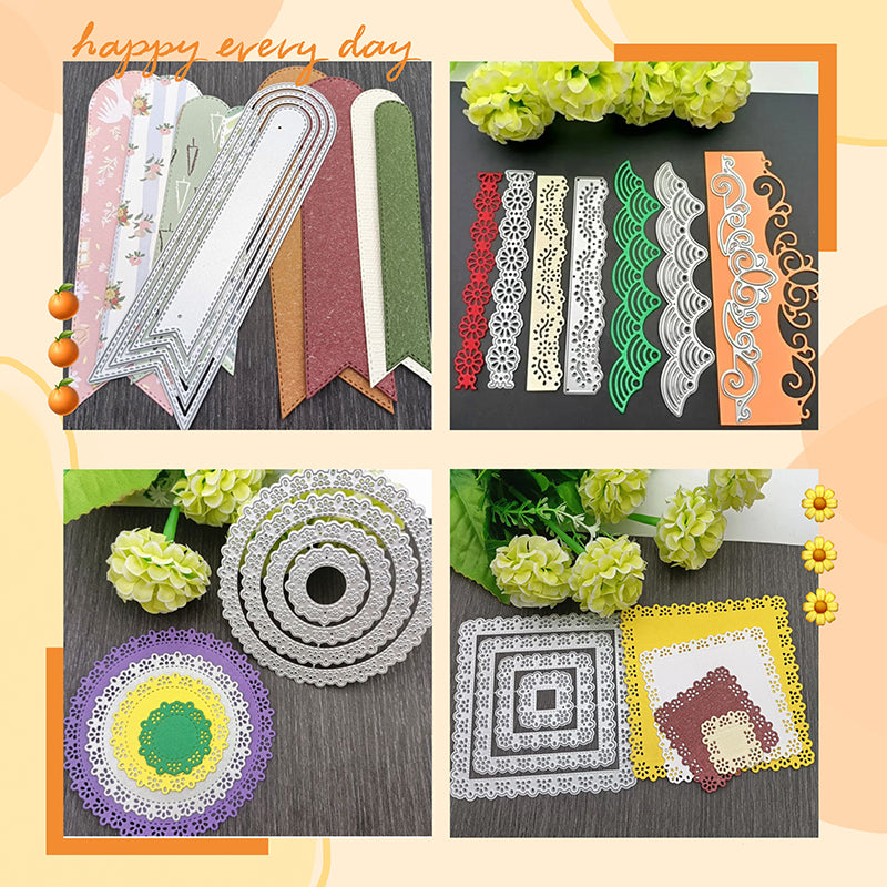 Memorycraftmall 4 Styles Frame Cutting Dies Bundle