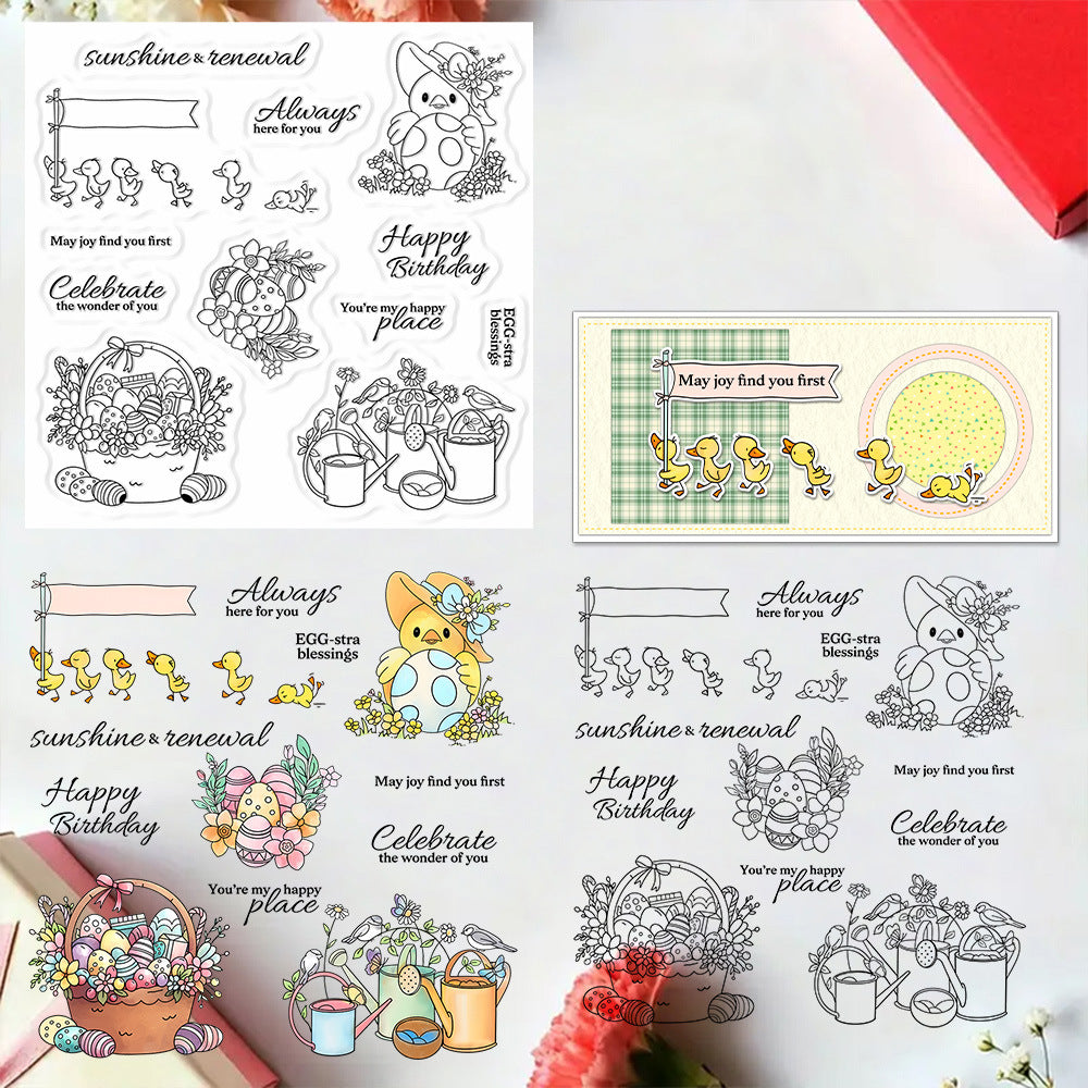 Easter Eggs and Ducklings Clear Stamps