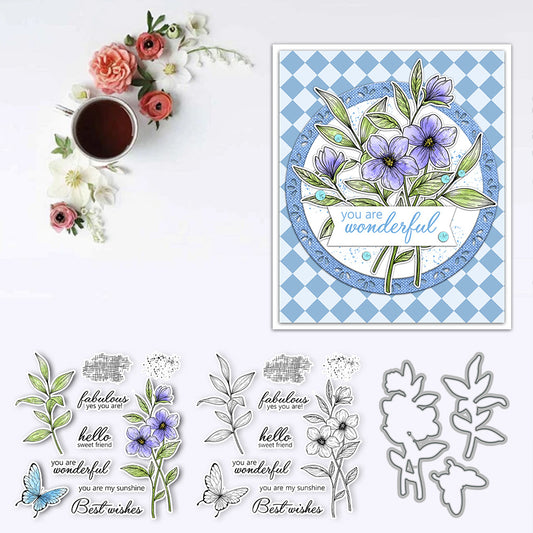 Spring Theme Dies & Stamps Set