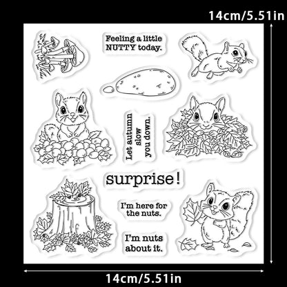 Squirrel Maple Leaf Dies & Stamps Set