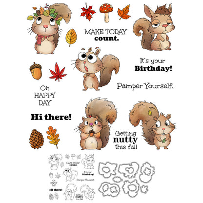 Autumn Squirrel Dies & Stamps Set