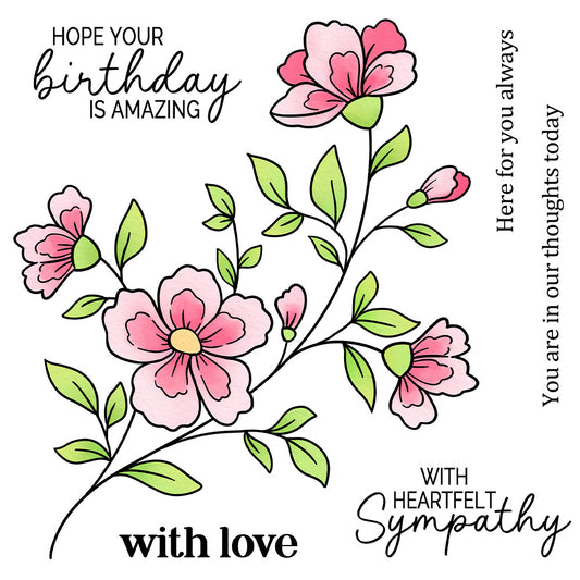 Spring Flowers Dies & Stamps Set