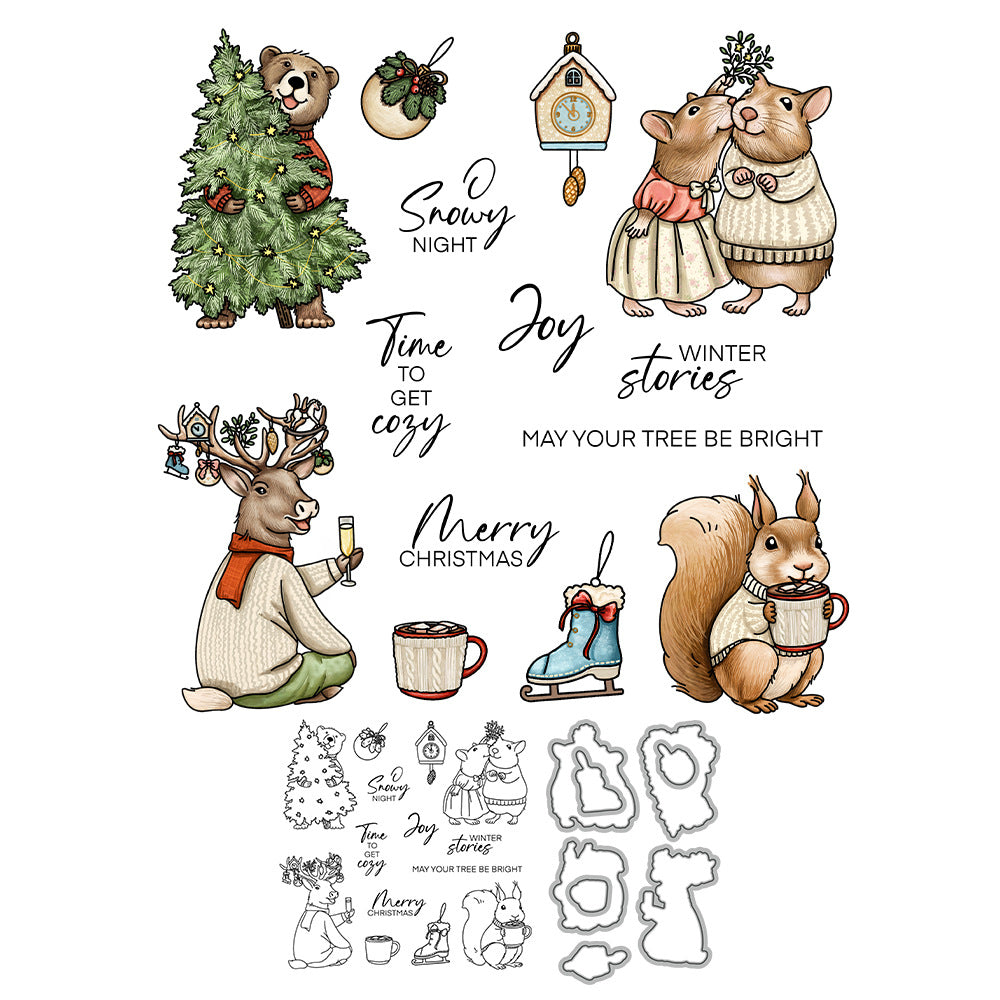 Christmas Animals Dies & Stamps Set