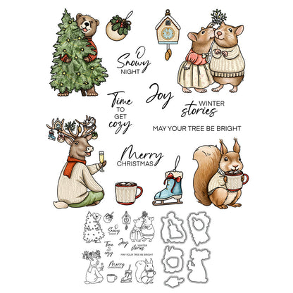 Christmas Animals Dies & Stamps Set
