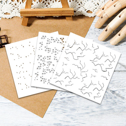 3 PCS Plum Bossom Pattern DIY Painting Hollow Stencil