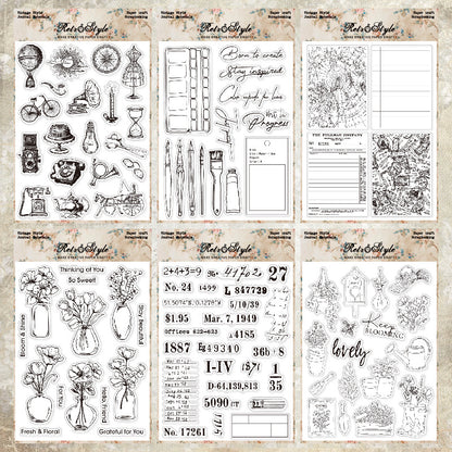 Retro DIY Decorative Journal Clear Stamps