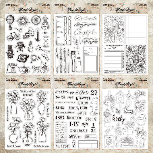 Retro DIY Decorative Journal Clear Stamps