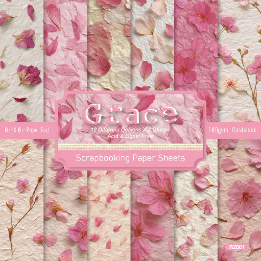24PCS 6" Grace Scrapbook Paper & Cardstock