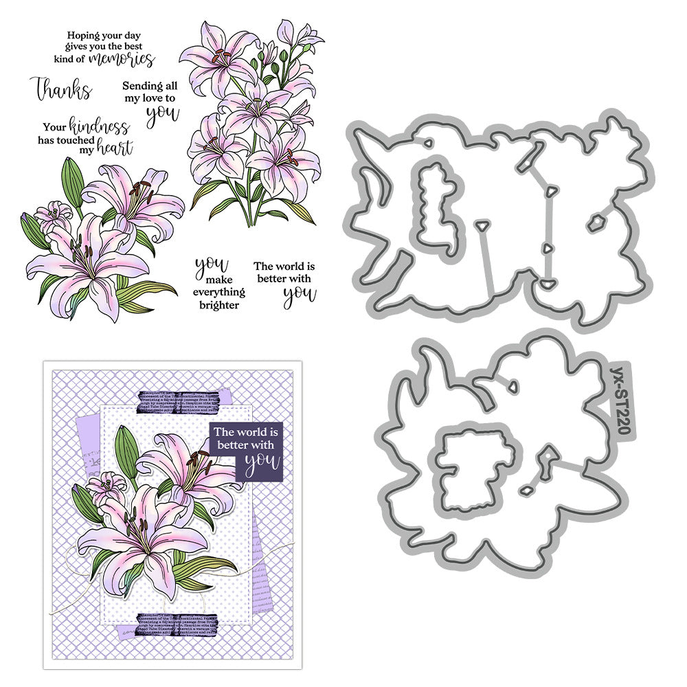 Beautiful Lily Dies & Stamps Set