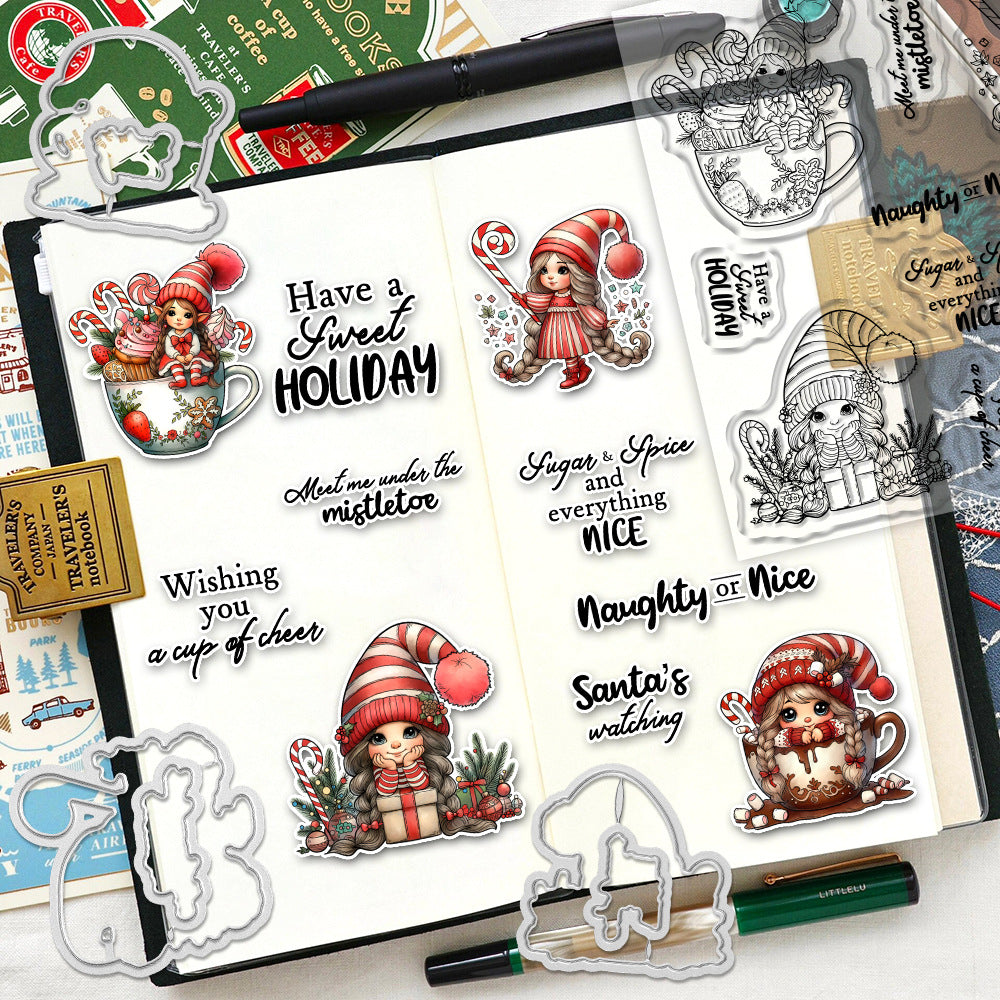 Christmas Girls Dies & Stamps Set