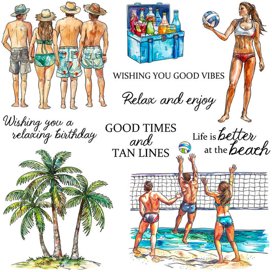 Beach Volleyball Clear Stamps