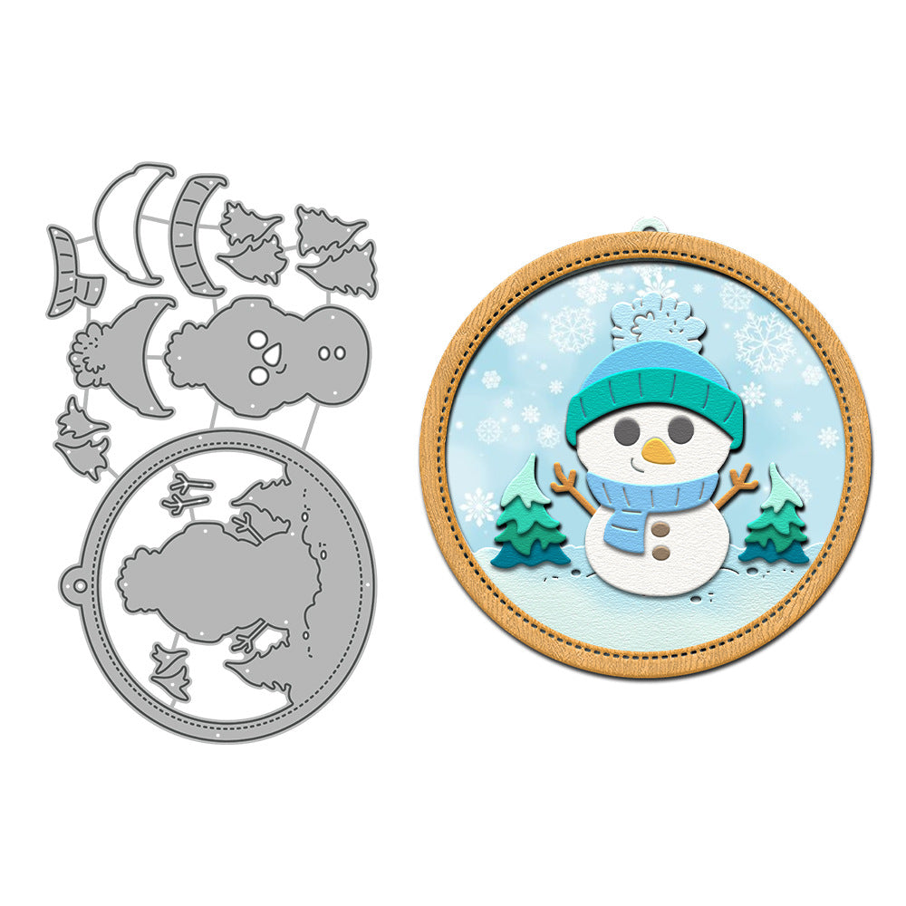 Snowman Shake Card Metal Cutting Dies