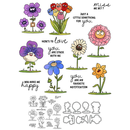 Quirky Flowers Dies & Stamps Set