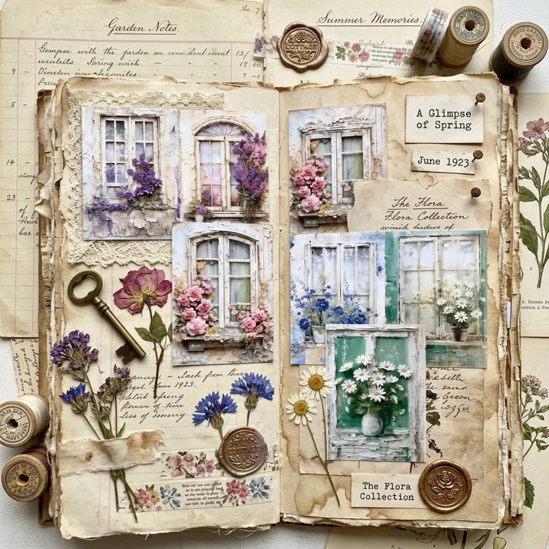 A5 Floral Windows Journal Scrapbook Paper
