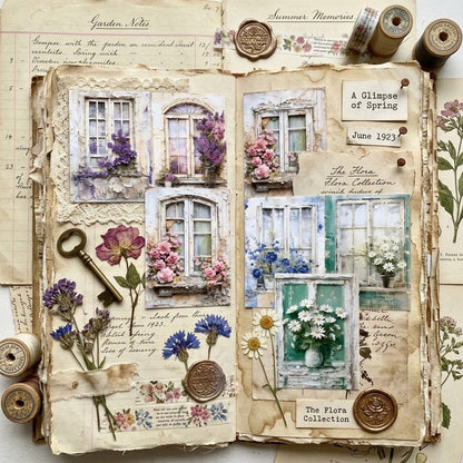 A5 Floral Windows Journal Scrapbook Paper