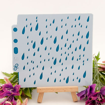 Raindrops Background Hollow Stencil