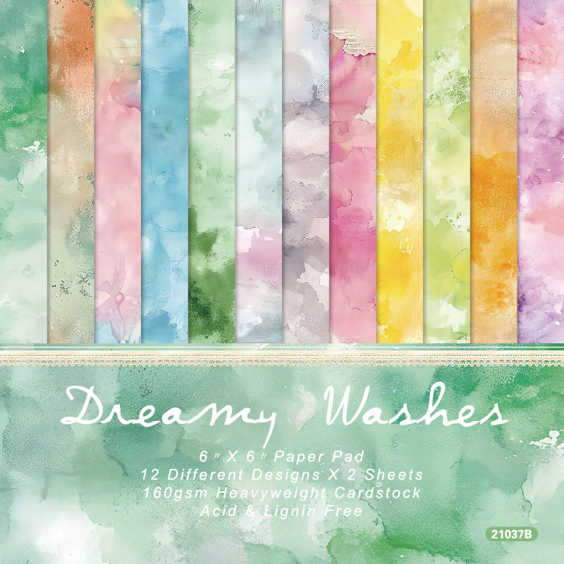 24PCS 6" Dreamy Washes Scrapbook Paper & Cardstock