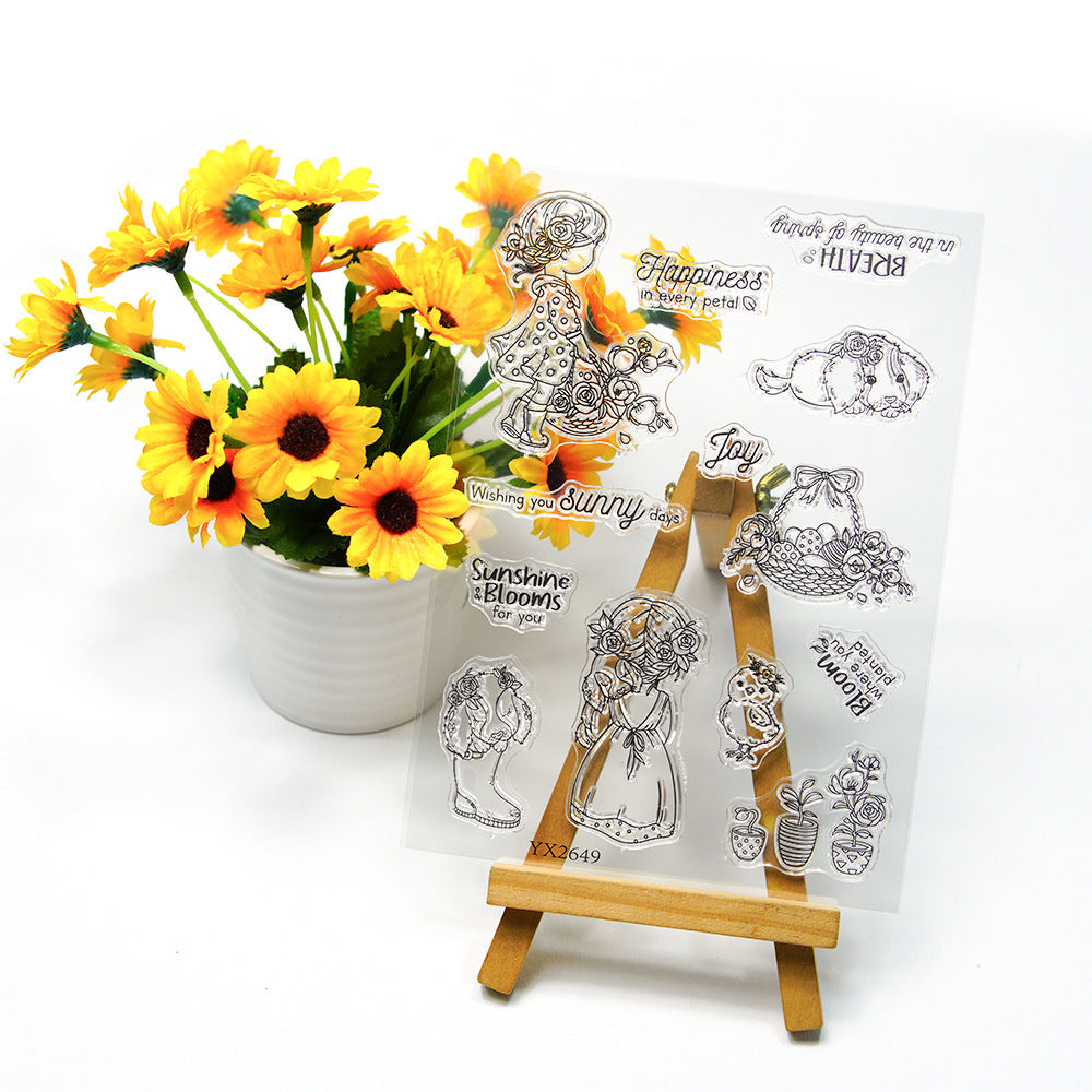 Cute Little Girl Clear Stamps